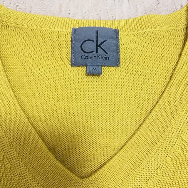 ck Calvin Klein(シーケーカルバンクライン)の美品☆メンズckカルバンクラインVネックウール混セーターM メンズのトップス(ニット/セーター)の商品写真