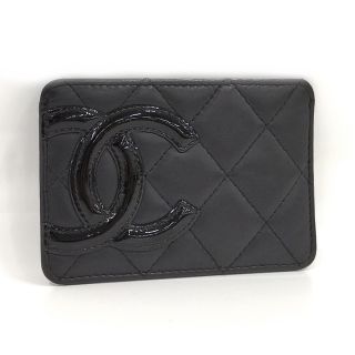 シャネル(CHANEL)のCHANEL カードケース カンボン レザー ブラック A26725(名刺入れ/定期入れ)