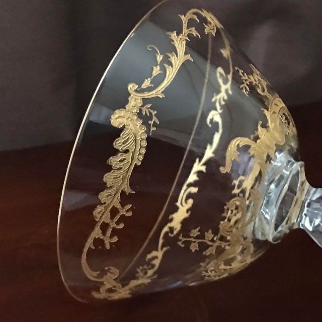 オールドサンルイSt LouisミカドMicadoシャンパングラス☆美しい金彩☆-