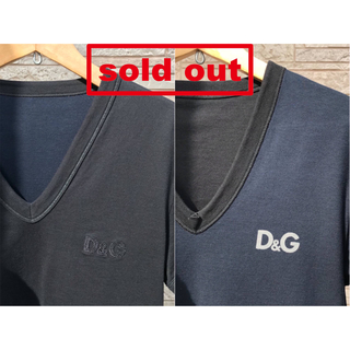 ドルチェアンドガッバーナ(DOLCE&GABBANA)のD&G　DOLCE&GABBANA　リバーシブルTシャツ　黒紺　リンガーTシャツ(Tシャツ/カットソー(半袖/袖なし))
