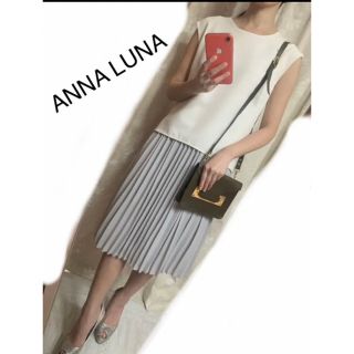 アンタイトル(UNTITLED)のANNA LUNA  洗える　ドッキングワンピース フレンチスリーブ(ひざ丈ワンピース)