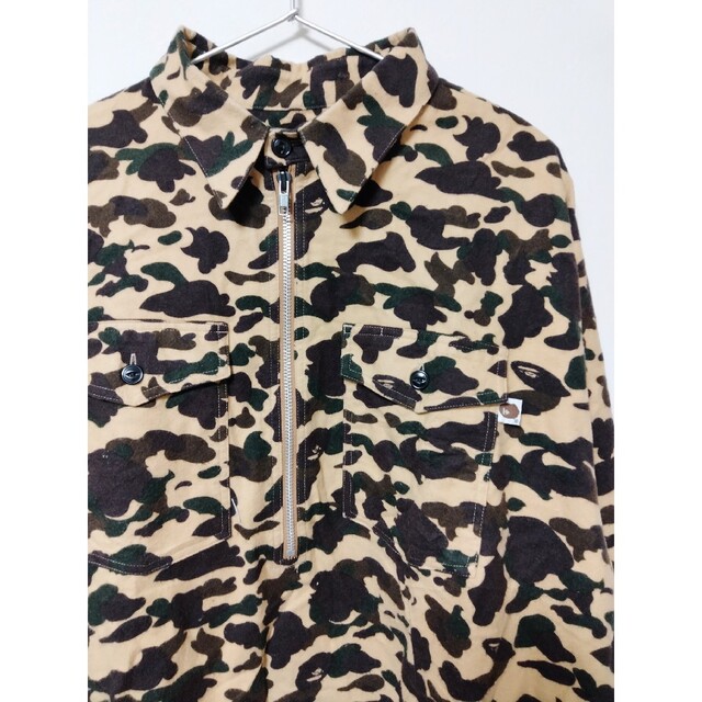 A BATHING APE ハーフジッププルオーバー カモフラ シャツジャケット