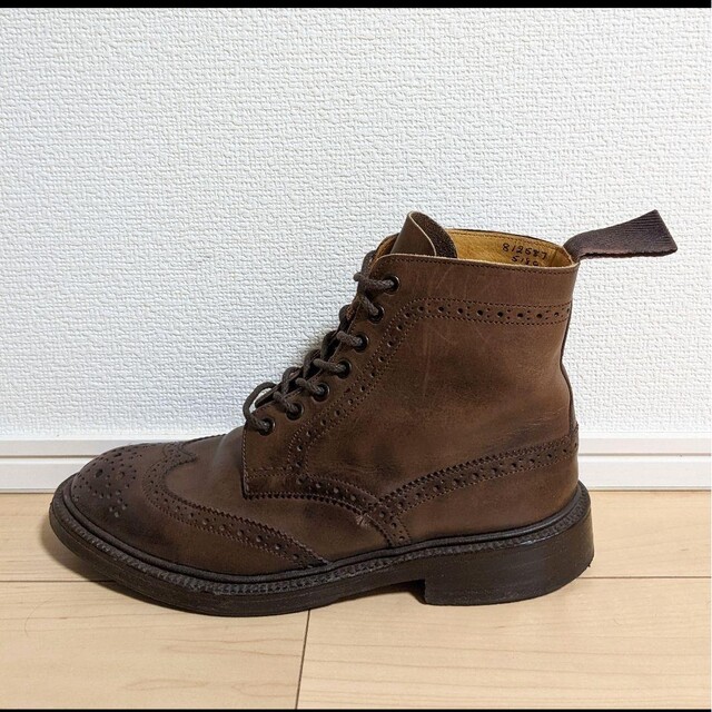 23.5 美品 Tricker's カントリーブーツ ウイングチップ メダリオン ...