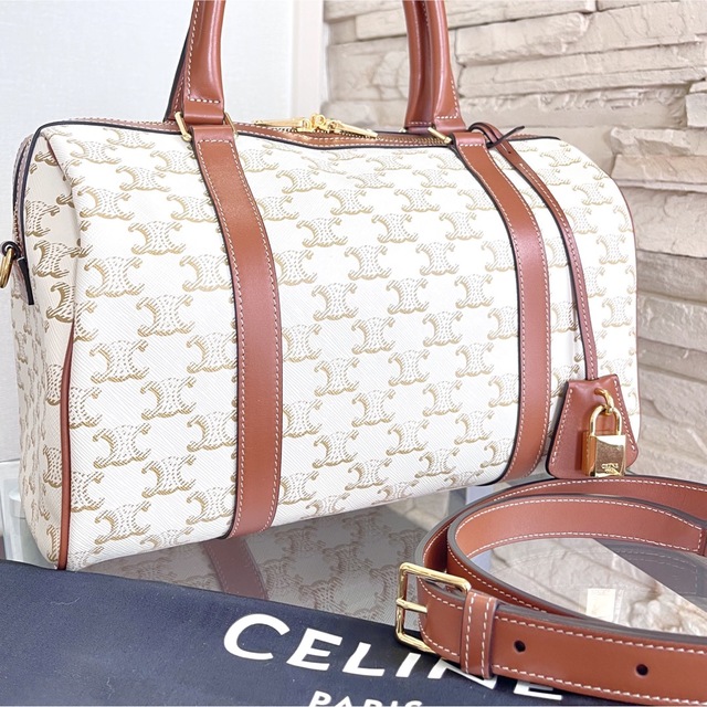 未使用品】CELINE(セリーヌ)☆大人気☆ボストンバッグ トリオンフ [白