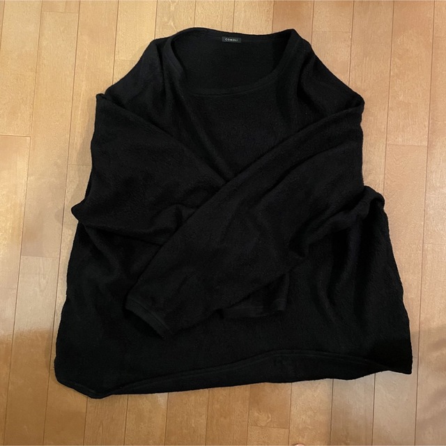 comoli シルクフリース長袖クルー-