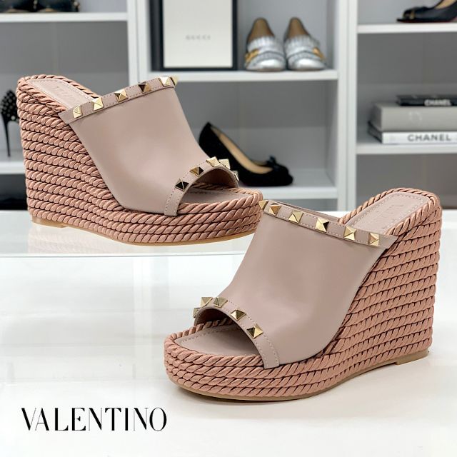 VALENTINO - 6307 ヴァレンティノ ロックスタッズ レザー ウェッジ