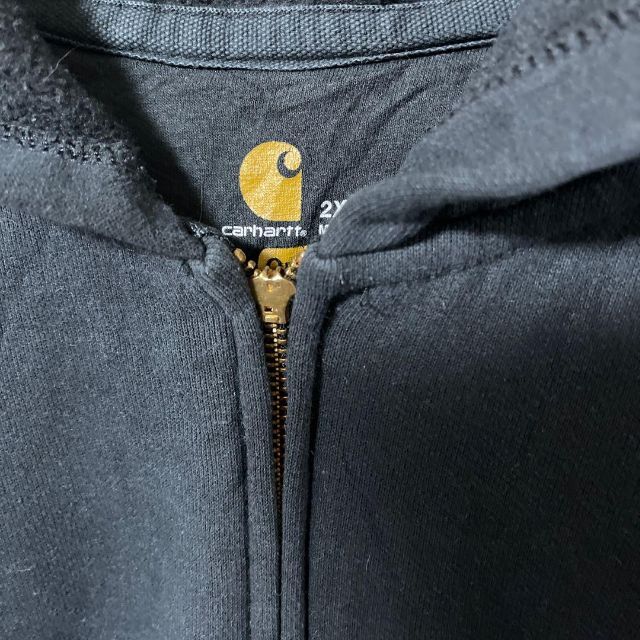 カーハート パーカー メンズ ジップ 2XL ロゴ USA古着 長袖 スウェット