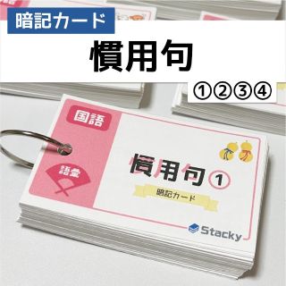 中学受験 国語（語彙）慣用句 暗記カード4冊【KG008】(語学/参考書)