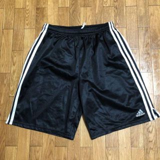 アディダス(adidas)の90s USA製 adidas トラック ハーフパンツ ジャージ 黒 万国旗(ショートパンツ)