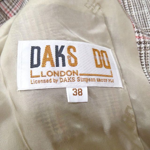 DAKS(ダックス)のDAKS ダックス グレンチェック グレー ピンク テーラードジャケット レディースのジャケット/アウター(テーラードジャケット)の商品写真