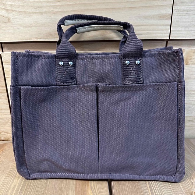 【新品】2way キャンバストートバッグ ポケット多め ブラウン レディースのバッグ(トートバッグ)の商品写真
