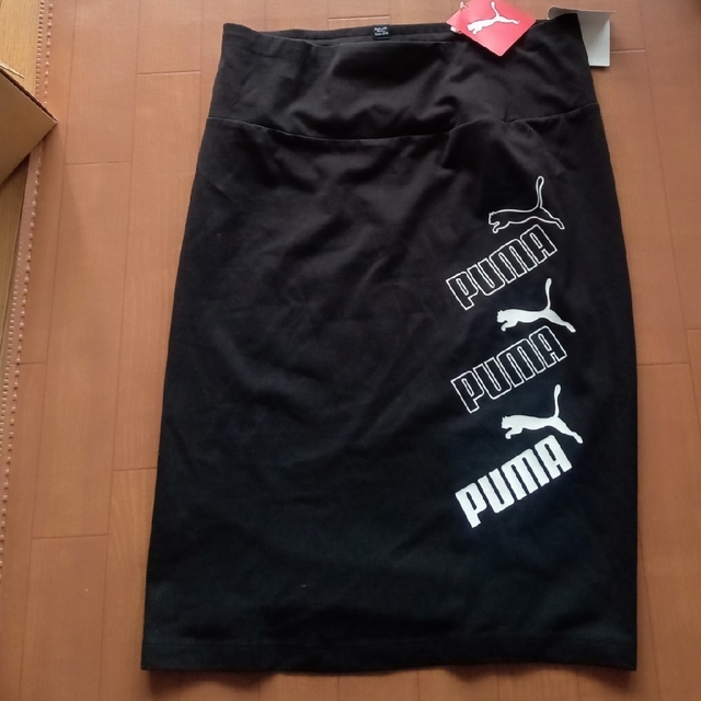 PUMA(プーマ)の専用　PUMA プーマ　スカート L 新品 黒 ブラック コットン レディースのスカート(ひざ丈スカート)の商品写真
