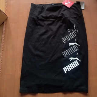 プーマ(PUMA)の専用　PUMA プーマ　スカート L 新品 黒 ブラック コットン(ひざ丈スカート)