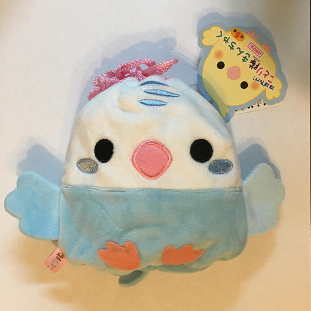新品タグ付き はばたけ!ことり隊 巾着◆セキセイインコ◆きんちゃく ポーチ エンタメ/ホビーのおもちゃ/ぬいぐるみ(ぬいぐるみ)の商品写真