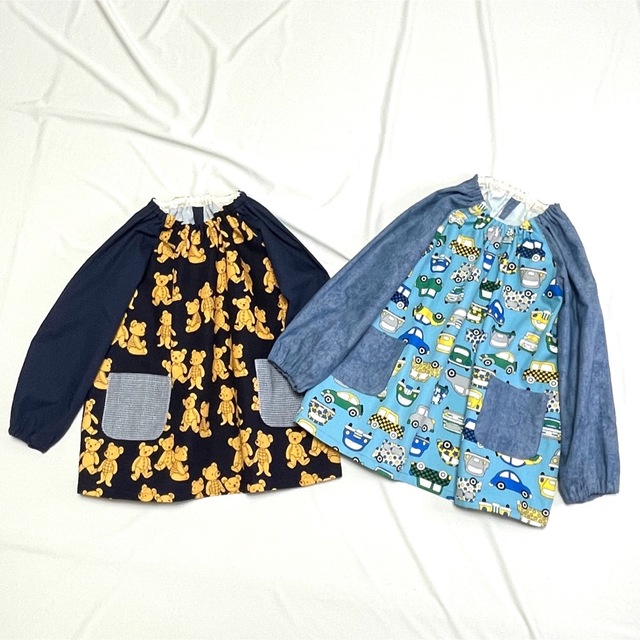 ハンドメイド スモック 【size 110】*車*の通販 by choshiko's shop