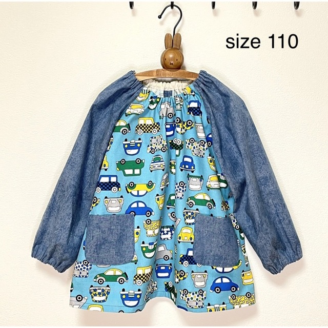 ハンドメイド スモック 【size 110】*車*の通販 by choshiko's shop
