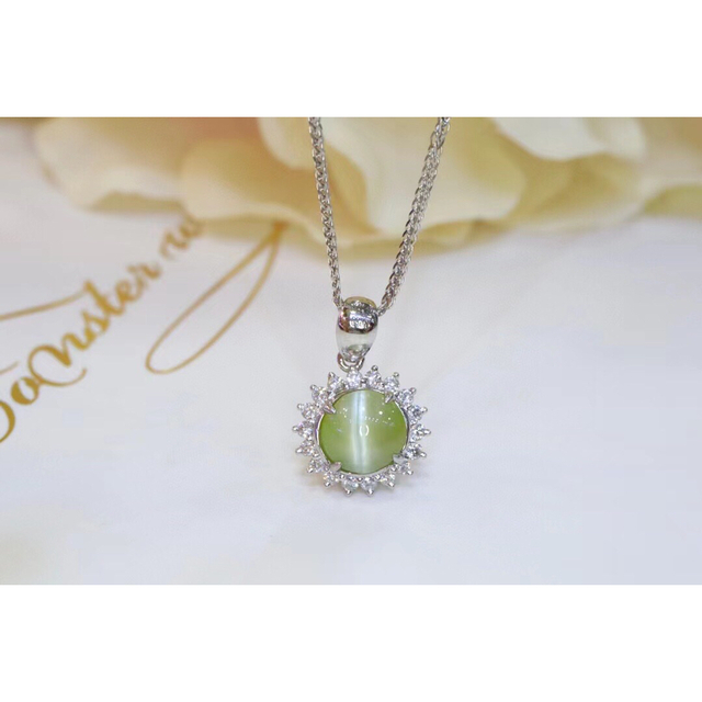 天然サイモフェン キャッツアイ ダイヤ ペンダントトップ1.64ct k18 f