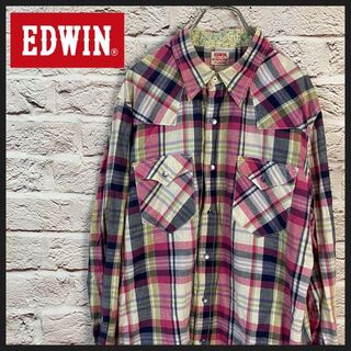 エドウィン(EDWIN)のEDWIN シャツ　チェックシャツ メンズ　[ XL ](シャツ)