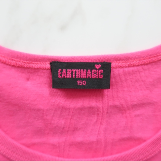 EARTHMAGIC(アースマジック)のアースマジック カットソー トレーナー ピンク 150cm キッズ/ベビー/マタニティのキッズ服女の子用(90cm~)(Tシャツ/カットソー)の商品写真