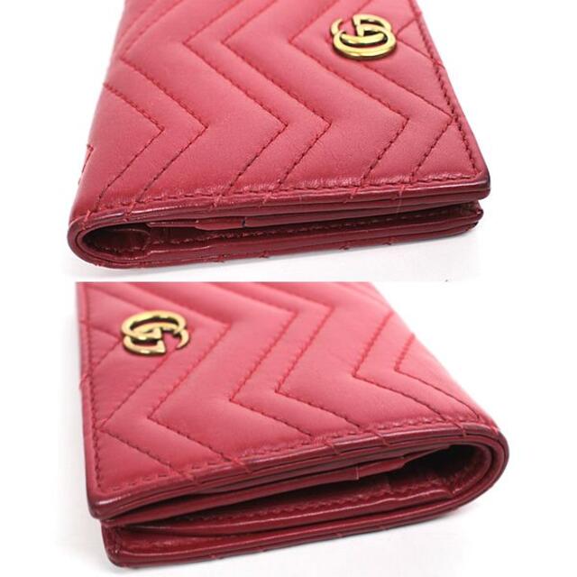 グッチ ミニ財布 二つ折り財布 ブラウン GGマーモント レッド 赤 グッチ ミニ財布 二つ折り財布 ブラウン GGマーモント レッド 赤
