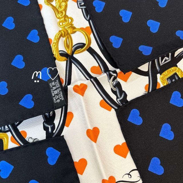Hermes - HERMES エルメス カレ90 ブリッドドゥガララヴ ハート柄