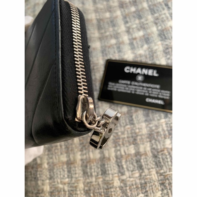 CHANEL(シャネル)の希少★シャネル ラムスキン Vステッチ シェブロン ラウンドファスナー 長財布 レディースのファッション小物(財布)の商品写真