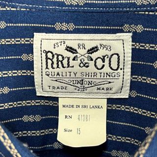極美品】RRL INDIGO STRIPE SHIRT インディゴ ストライプ | www