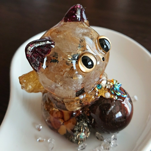 激安正規 508 在庫SALE♥️オルゴナイト天然石 ドライフラワー 夏来たにゃんこ ねこ 461オルゴナイト天然石 月夜のにゃんこ