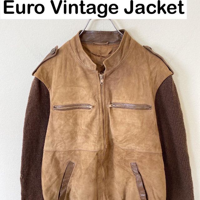 Euro Vintage レザージャケット　ブルゾン　　ヴィンテージ