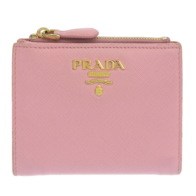 PRADA(プラダ)の【本物保証】 プラダ PRADA コンパクトウォレット ホック付折り財布 レザー ピンク 1ML023 レディースのファッション小物(財布)の商品写真