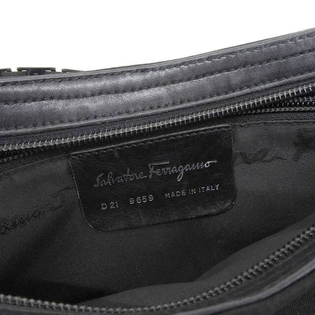 【本物保証】 布袋付 超美品 サルヴァトーレ フェラガモ SALVATORE FERRAGAMO ワンショルダーバッグ 黒 ブラック 希少 レア D21 9659 9