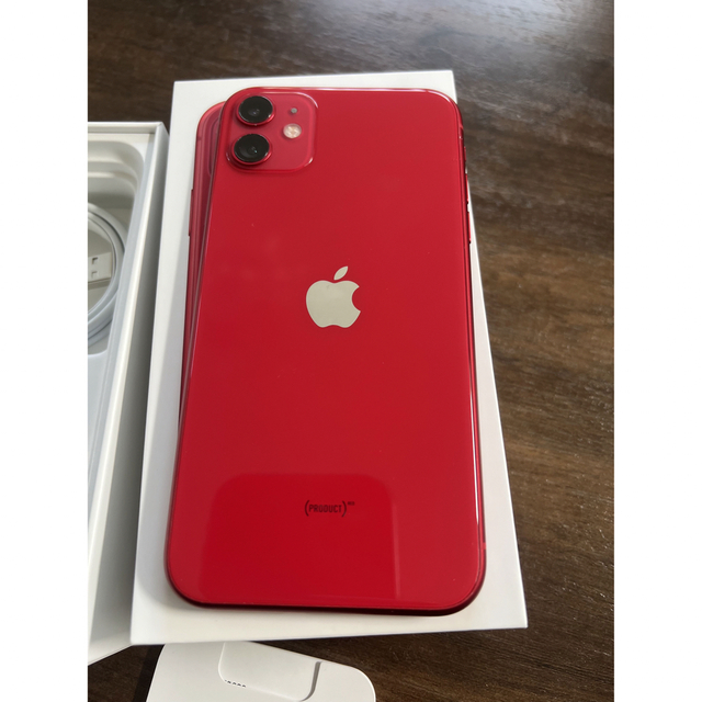 Apple(アップル)のiPhone 11 (PRODUCT)RED SIMフリー スマホ/家電/カメラのスマートフォン/携帯電話(スマートフォン本体)の商品写真