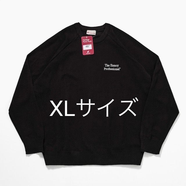 【XL】ennoy ROUND NECK PULLOVER (BLACK)