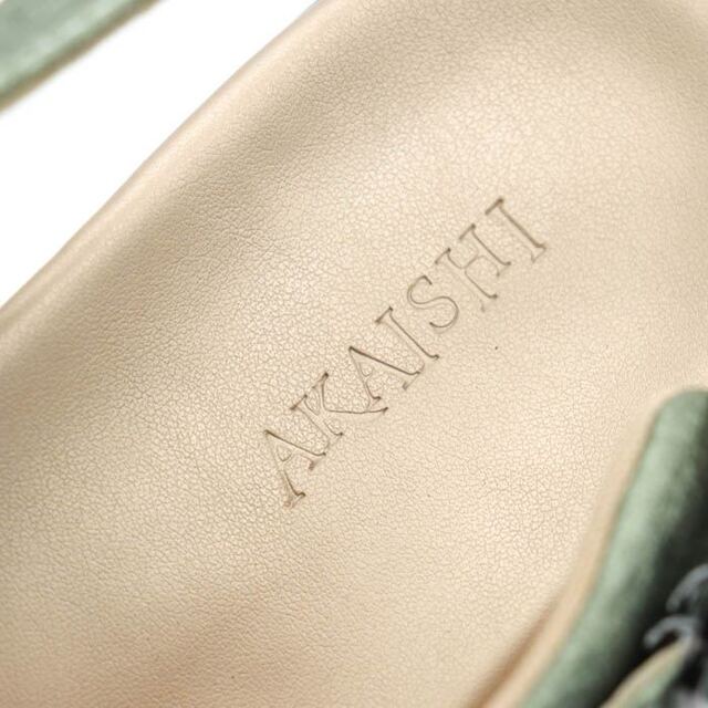 アカイシ サンダル バックストラップ クロスベルト ウェッジヒール シューズ コンフォート 靴 レディース Lサイズ グリーン AKAISHI レディースの靴/シューズ(サンダル)の商品写真