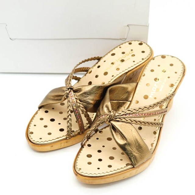 マリポサ サンダル 美品 ウェッジソール 日本製 シューズ 靴 レディース Mサイズ ゴールド mariposa レディースの靴/シューズ(サンダル)の商品写真