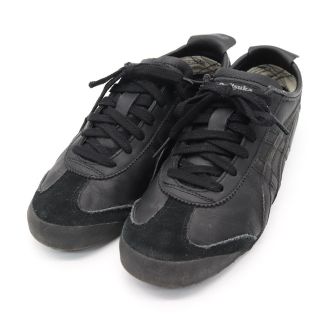 オニツカタイガー(Onitsuka Tiger)のオニツカタイガー スニーカー レザー MEXICO66/TH4J2L メキシコ オールブラック 靴 黒 メンズ 24.5cmサイズ ブラック ONITSUKA TIGER(スニーカー)