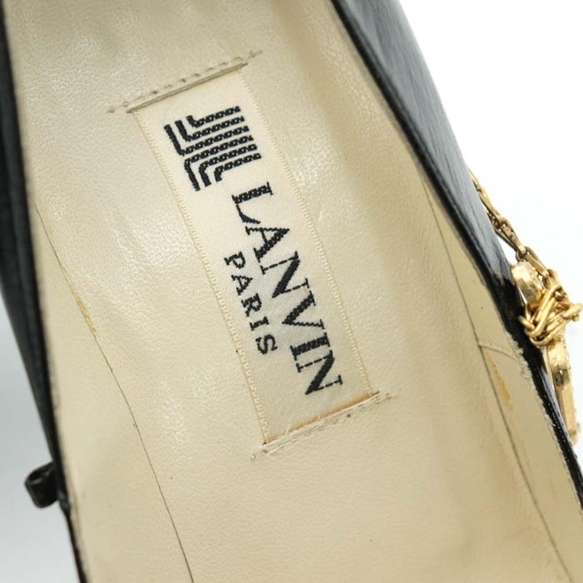 LANVIN(ランバン)のランバン パンプス ポインテッドトゥ チェーン ビジュー ブランド シューズ 日本製 靴 黒 レディース 4サイズ ブラック LANVIN レディースの靴/シューズ(ハイヒール/パンプス)の商品写真