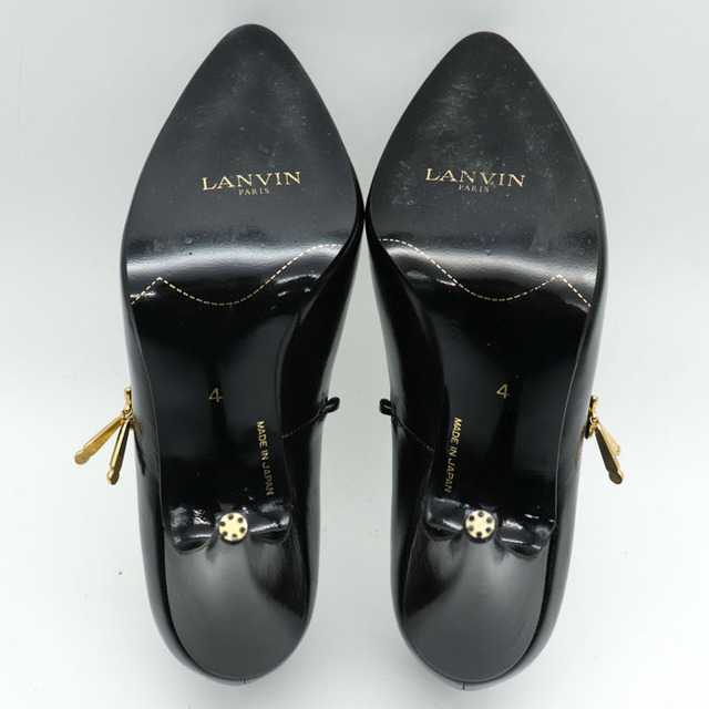 LANVIN(ランバン)のランバン パンプス ポインテッドトゥ チェーン ビジュー ブランド シューズ 日本製 靴 黒 レディース 4サイズ ブラック LANVIN レディースの靴/シューズ(ハイヒール/パンプス)の商品写真