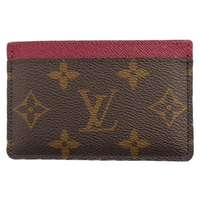 LOUIS VUITTON ルイヴィトン モノグラム ポルト カルト サーンプル カードケース パスケース ブラウン/ワインレッド M60703/CA4260