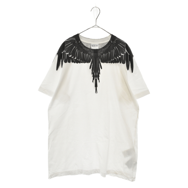 MARCELO BURLON(マルセロブロン)のMARCELO BURLON マルセロバーロン SOLFOLK WINGS REGULAR TEE CMAA018C99JER001 サフォーク ウィングス プリント半袖Tシャツ ホワイト メンズのトップス(Tシャツ/カットソー(半袖/袖なし))の商品写真