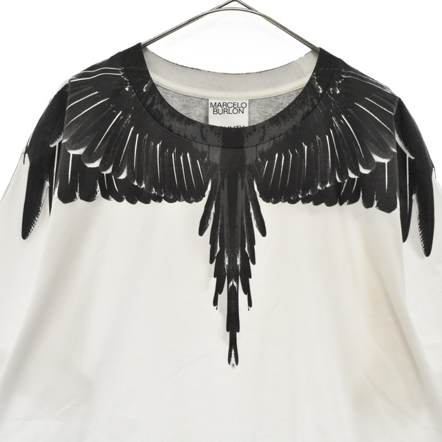 MARCELO BURLON(マルセロブロン)のMARCELO BURLON マルセロバーロン SOLFOLK WINGS REGULAR TEE CMAA018C99JER001 サフォーク ウィングス プリント半袖Tシャツ ホワイト メンズのトップス(Tシャツ/カットソー(半袖/袖なし))の商品写真