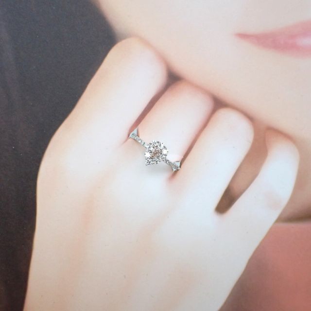 ピンクダイヤモンド0.086ct　FOP/SI2　PT950/K18　リング レディースのアクセサリー(リング(指輪))の商品写真