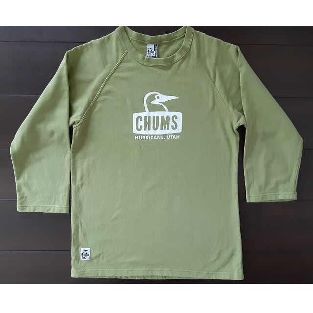 CHUMS(チャムス)のCHUMS(チャムス)カットソー(七分袖)グリーン メンズＬサイズ　スウェット メンズのトップス(Tシャツ/カットソー(七分/長袖))の商品写真