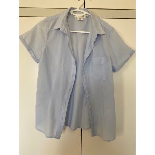 エイチアンドエム(H&M)のH&M シャツ　ブルー(シャツ/ブラウス(半袖/袖なし))