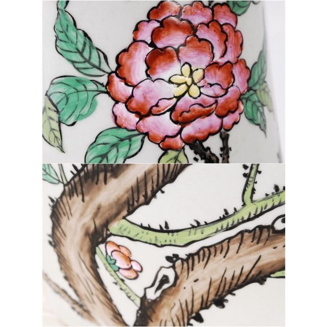 美品 大清乾隆年製 大型花器 花瓶 牡丹 桃 中国古美術 高さ60.5 美品 大清乾隆年製 大型花器 花瓶 牡丹 桃 中国古美術 高さ60.5