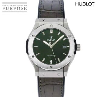 ウブロ(HUBLOT)のウブロ HUBLOT クラシックフュージョン グリーン チタニウム 511.NX.8970.LR メンズ 腕時計 デイト 自動巻き Classicfusion VLP 90185601(腕時計(アナログ))