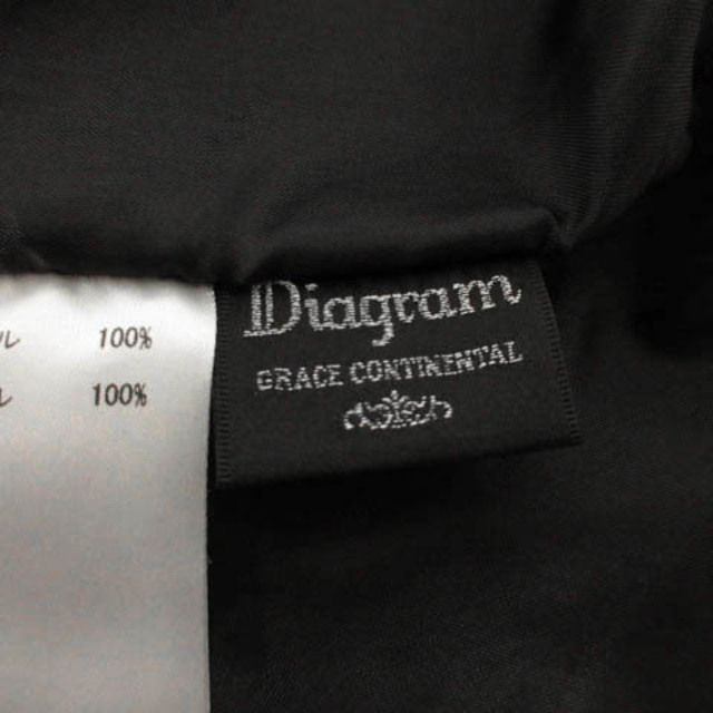 ダイアグラム グレースコンチネンタル ワイドパンツ 花柄 黒 マルチカラー 3630cm裾幅