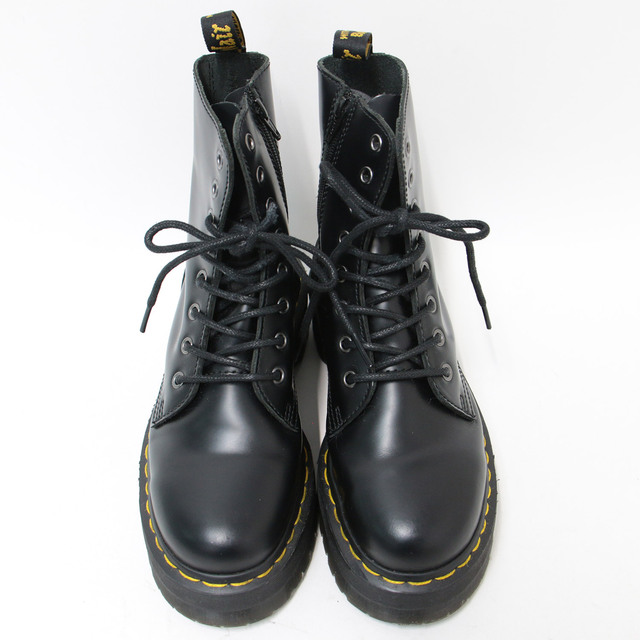 Dr.Martens(ドクターマーチン)のDr.Martens ドクターマーチン ブーツ シューズ 靴 ブラック 黒 UK5 24cm ミドル丈 レースアップ ジップ 8ホール 厚底 スムースレザー JADON トレンド ウェッジソール カジュアル かっこいい 定番 【レディース】【中古】【K3665】 レディースの靴/シューズ(ブーツ)の商品写真