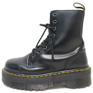 ドクターマーチン(Dr.Martens)のDr.Martens ドクターマーチン ブーツ シューズ 靴 ブラック 黒 UK5 24cm ミドル丈 レースアップ ジップ 8ホール 厚底 スムースレザー JADON トレンド ウェッジソール カジュアル かっこいい 定番 【レディース】【中古】【K3665】(ブーツ)