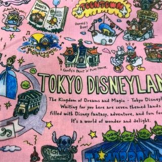 ディズニー(Disney)のテーマパーク柄　生地　2種セット(生地/糸)